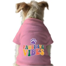 Mey İthalat Kedi ve Köpek Kıyafeti & Elbisesi Pembe Sweatshirt Pawsitive Vibes Xs