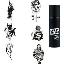 Mey İthalat Para ve Yaşam Spray Tattoo Geçici Dövme Yapma Seti Sprey Dövme Kiti