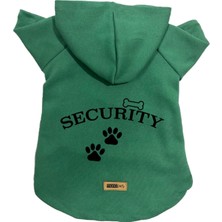 Mey İthalat Kapişonlu Sweatshirt Köpek ve Kedi Kıyafeti - Yeşil Security L Beden