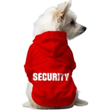 Mey İthalat Kedi ve Köpek Kıyafeti & Elbisesi Kırmızı Hoodie Security S