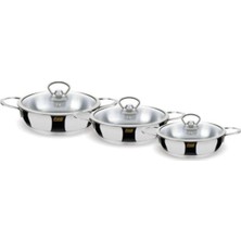 Mey İthalat Fms Inci 6 Parça Çelik Omlet Set Metal 5007