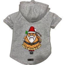 Mey İthalat Kapişonlu Polar Sweatshirt Köpek ve Kedi Kıyafeti & Elbisesi - Gri Pizza Baba Xl Beden