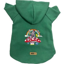 Mey İthalat Kapişonlu Polar Sweatshirt Köpek ve Kedi Kıyafeti & Elbisesi Yeşil City 30 L