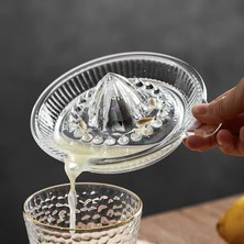 Mey İthalat Limon Sıkacağı Cam Portakal ve Narenciye Sıkacağı Manuel Şeffaf Cam Kolay Temizlenir Kulplu Taze Meyve Suyu Sıkacağı