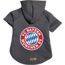 Mey İthalat Kapişonlu Polar Sweatshirt Köpek ve Kedi Kıyafeti & Elbisesi - Antrasit Bayern München L Beden