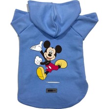 Mey İthalat Kapişonlu Polar Sweatshirt Köpek ve Kedi Kıyafeti & Elbisesi Mavi Yeni Mickey Xs