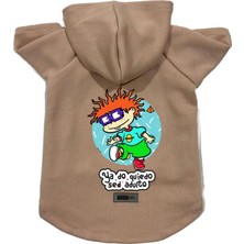 Mey İthalat Kapişonlu Polar Sweatshirt Köpek ve Kedi Kıyafeti & Elbisesi Bej Rugrats Carlitos L