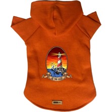 Mey İthalat Kapişonlu Polar Sweatshirt Köpek ve Kedi Kıyafeti & Elbisesi Turuncu Deniz Feneri S