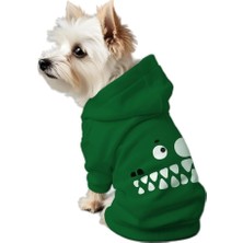 Mey İthalat Kedi ve Köpek Kıyafeti & Elbisesi Yeşil Hoodie Vektör Timsah Xl
