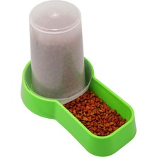 Mey İthalat Miapet Hazneli Plastik Kedi-Köpek Mama ve Su Kabı 1,5 Lt Kare Yeşil