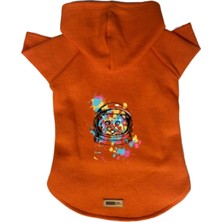 Mey İthalat Kapişonlu Polar Sweatshirt Köpek ve Kedi Kıyafeti & Elbisesi Turuncu City 26 Xs