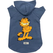 Mey İthalat Kapişonlu Polar Sweatshirt Köpek ve Kedi Kıyafeti & Elbisesi Garfield Lacivert Xl