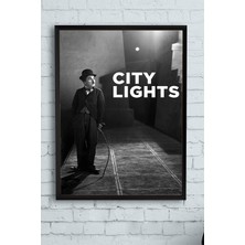 Mey İthalat Postermanya (PSTER10579) City Lights-Şehir Işıkları Film Afişi Çerçeveli Tablo 2 (30 x 40CM)
