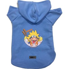 Mey İthalat Kapişonlu Polar Sweatshirt Köpek ve Kedi Kıyafeti & Elbisesi Mavi Naruto S