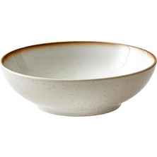 Mey İthalat Bıtz Salata Kasesi, Kase/kase Seramik, Bulaşık Makinesinde Yıkanabilir, Çap 24 Cm, Yükseklik 6 Cm, Krem/krem