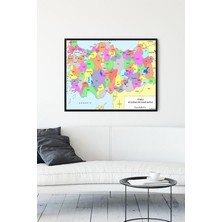 Mey İthalat Postermanya (PSTER13720) Türkiye Haritası Eğitim Çerçeveli Tablo (30 x 40CM)