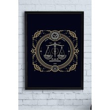 Mey İthalat Postermanya (PSTER14512) Terazi Burcu Tasarım Çerçeveli Tablo 2 30 x 40