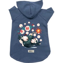 Mey İthalat Kapişonlu Polar Sweatshirt Köpek ve Kedi Kıyafeti & Elbisesi - Lacivert Boomb Xs Beden