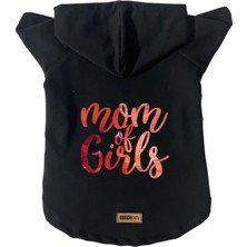 Mey İthalat Kapişonlu Polar Sweatshirt Köpek ve Kedi Kıyafeti & Elbisesi - Siyah Girls Mom Xs Beden