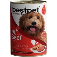 Mey İthalat Bestpet Yetişkin Köpekler Için, Taze Sığır Parça Etli ve Soslu Yaş Mama, 400 G