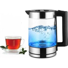 Mey İthalat Conti CK-252 Excellent Kettle 1.8 L Cam Gövdeli Su Isıtıcı | 2200W Hızlı Kaynatma | LED Aydınlatmalı | Paslanmaz Çelik Taban | Otomatik Kapanma | Gold