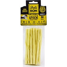 Mey İthalat Doggie Delibon Gerçek Deriden Kalın Burgu Çubuk, THICKX12PCS., Beyaz