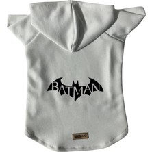 Mey İthalat Kapişonlu Sweatshirt Köpek ve Kedi Kıyafeti & Elbisesi - Beyaz Batman S Beden