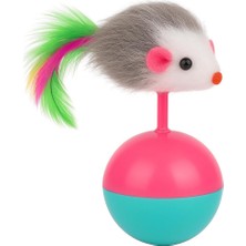 Mey İthalat Kedi Oyuncağı – Devrilmez Denge Topu ve Tüy Kuyruklu Fare – Hareketli Interaktif Kedi Topu – Yavru ve Yetişkin Kediler Için – 14 cm x 8 cm – 1 Adet