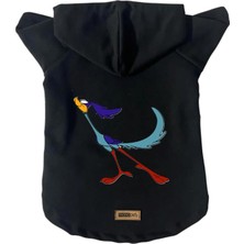 Mey İthalat Kapişonlu Polar Sweatshirt Köpek ve Kedi Kıyafeti & Elbisesi Siyah Road Runner S
