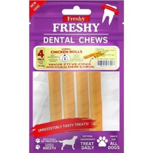 Mey İthalat Freshy Freshyfreshy Tavuk Eti ve Ciğer Dolgulu Deri Çubuk 4 Adet 120 gr