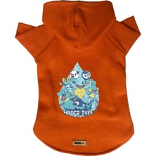 Mey İthalat Kapişonlu Polar Sweatshirt Köpek ve Kedi Kıyafeti & Elbisesi Turuncu Scuerou M