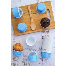 Mey İthalat 50'li Soft Pastel Mavi Muffin Cupcake Kalıbı Kek Kapsülü, Muffin Kek Kalıbı, Airfryer Uyumlu
