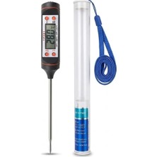 Mey İthalat Mutfak Tipi Dijital Yemek Termometresi | LCD Ekranlı ve Koruma Kılıflı | Et Pişirme Derecesi ve Sıvı Sıcaklık Ölçer | Hassas Sensörlü-Tüm Yemekler Için Uygun