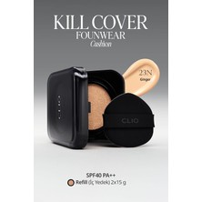 Mey İthalat Clıo, Cıca Içerikli, Yüksek Kapatıcı Yarı Mat Kill Cover Founwear Cushion Set (23N Ginger) SPF40PA++