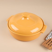 Mey İthalat Aryıldız Elissa Kapaklı Karnıyarık Fırın Kabı Sarı 27 cm