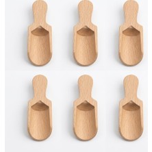 Mey İthalat 6 Adet Ahşap Baharat Kaşığı Seti - Doğal Kayın Ağacı Küçük Boy Baharat Ölçeği, Tuz, Şeker Için Dekoratif Mutfak Gereçleri - 7 cm Mini Ahşap Baharat Küreği