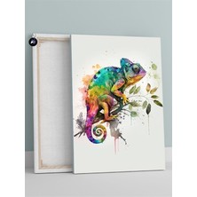 Mey İthalat Postermanya (PSTER919) Renkli Bukalemun Hayvan Kanvas Tablo 30 x 40