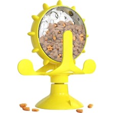 Mey İthalat Buffer® Vantuzlu Zilli Interaktif Dönebilen Mama Kaplı Renkli Değirmenli Eğlenceli Eğitici Kedi Oyuncağı