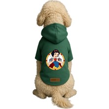 Mey İthalat Baskılı Içi Polarlı Köpek ve Kedi Kıyafeti & Elbisesi - Yeşil Renk Kapüşonlu Hoodie B1FDC, Xs
