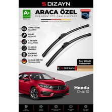S-Dizayn Honda Civic 10 Ön Cam Silecek Seti 2015-2021 Premium Araca Özel 65-45 cm  A+ Kalite