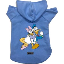 Mey İthalat Kapişonlu Polar Sweatshirt Köpek ve Kedi Kıyafeti & Elbisesi Mavi Deysi Donald S
