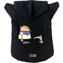 Mey İthalat Kapişonlu Polar Sweatshirt Köpek ve Kedi Kıyafeti & Elbisesi Siyah Cando M