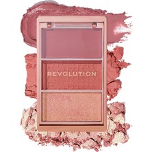 Mey İthalat Revolution, Blush Icon Palette (Aura Points Rose), Krem ve Pudra Ruj Paleti, Yüksek Pigmentli, 3 Renk, Aura Points Rose, Hayvanlar Üzerinde Denenmemiştir ve Vegan
