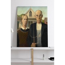 Mey İthalat Postermanya (PSTER18827) American Gothic - Grant Wood Sanatsal Kanvas Tablo 40 x 60
