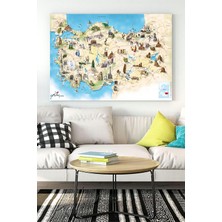 Mey İthalat Postermanya (PSTER18291) Türkiye Haritası Eğitim Kanvas Tablo 3 30 x 40
