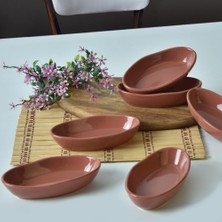 Mey İthalat Keramika Kızıl Kahve Deniz Çerezlik 14 cm 6 Adet 607