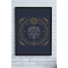 Mey İthalat Postermanya (PSTER14431) Aslan Burcu Tasarım Çerçeveli Tablo 30 x 40