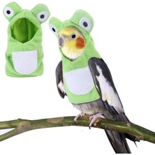 Mey İthalat Xspring Kuş Bezi, Uçuş Kıyafeti Papağan, Kurbağa Şekilli Kapüşonlu Kuş Bezi, Kuş Bezi Korsesi, Papağanlar Afrika Gri Muhabbet Kuşu Sultan Papağanı Güneş Konür Için Küçük Hayvan Kıyafetleri