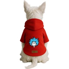 Mey İthalat Baskılı Içi Polarlı Köpek ve Kedi Kıyafeti & Elbisesi - Kırmızı Renk Kapüşonlu Hoodie B07A6 4xl