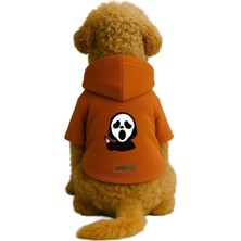 Mey İthalat Baskılı Içi Polarlı Köpek ve Kedi Kıyafeti & Elbisesi - Turuncu Renk Kapüşonlu Hoodie B9A84 2xl